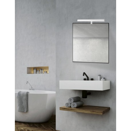 Chrome Aluminium & Acrylic LED 12 Watt 230 Volt 1174Lm 3000K IP44 L: 49 W1: 3 W2: 6.5 H: 6.5 cm - PNL787007 - NOVALUCE