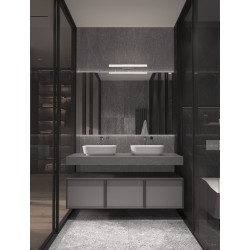 White Aluminium & Acrylic LED 12 Watt 230 Volt 1174Lm 3000K IP44 L: 49 W: 7.5 H: 6.5 cm - PNL787014 - NOVALUCE