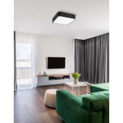 Metal & Acrylic Diffuser Black Outside Matt White Inside LED E27 4x12 Watt 230 Volt IP20 Bulb Excluded L: 36 W: 36 H: 10 cm - PN