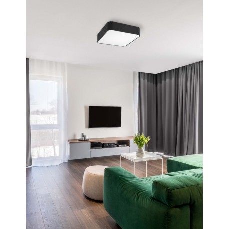 Metal & Acrylic Diffuser Black Outside Matt White Inside LED E27 4x12 Watt 230 Volt IP20 Bulb Excluded L: 36 W: 36 H: 10 cm - PN