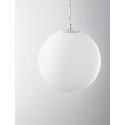 Opal Glass & White Metal LED E27 1x12 Watt 230 Volt IP20 Bulb Excluded D: 30 H: 130 cm Adjustable Height - PNL920421 - NOVALUCE