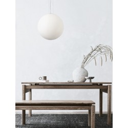 Opal Glass & White Metal LED E27 1x12 Watt 230 Volt IP20 Bulb Excluded D: 50 H: 130 cm Adjustable height - PNL920423 - NOVALUCE