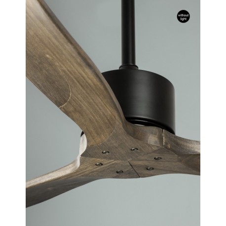 Fan Steel Matt Black Walnut Wood D: 132 H: 32-45 cm 5 Speed Remote, 66cm Blade DC 26W,AC110-240V 4000CFM 200RPM,<30 dB,4.8Kg Sum