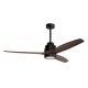 Fan Matt Black Steel & Glass Brown Wood D: 132 H: 35-48 cm 5 Speed Remote, 64cm Blade DC 40W,AC220-240V 4000CFM 200RPM,<30 dB,5.