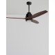 Fan Matt Black Steel & Glass Brown Wood D: 132 H: 35-48 cm 5 Speed Remote, 64cm Blade DC 40W,AC220-240V 4000CFM 200RPM,<30 dB,5.
