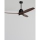 Fan Matt Black Steel & Glass Brown Wood D: 132 H: 35-48 cm 5 Speed Remote, 64cm Blade DC 40W,AC220-240V 4000CFM 200RPM,<30 dB,5.