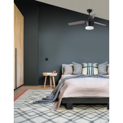 Fan Steel & Glass Wood Blades White or Oak,Reversible Blades,D: 132 H: 38-51 cm 5 Speed Remote, 60.5cm Blade DC 40W,AC220-240V 4