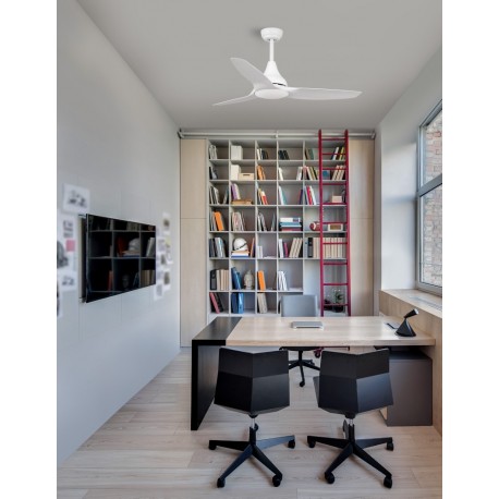 Fan Steel & Glass ABS Blades White or Black,D: 122 H: 35-48 cm 5 Speed Remote, 51cm Blade DC 42W,AC220-240V 5000CFM 220RPM,< 30 