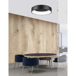 Black Aluminium & Acrylic LED 42 Watt 230 Volt 2691Lm 3000K IP20 D: 60 H: 13 cm - PNL6167240 - NOVALUCE