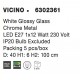 White Glossy Glass Chrome Metal LED E27 1x12 Watt 230 Volt IP20 Bulb Excluded Packing 5 pcs/box D: 40 H 1: 6 H 2: 100 cm - PNL63
