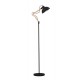 Black Metal & Natural Wood LED E27 1x12 Watt 230 Volt IP20 Bulb Excluded Cable Length: 180 cm D: 25 H: 170 cm - PNL6713402 - NOV
