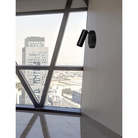 Sandy Black Aluminium Switch On/Off LED GU10 1x10 Watt IP20 220-240 Volt Bulb Excluded D: 6 H: 15 cm - PNL7410401 - NOVALUCE