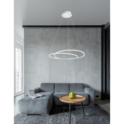 White Aluminium & Acrylic LED 28 Watt 230 Volt 2222Lm 3000K IP20 D: 56 H: 120 cm Adjustable Height - PNL8101202 - NOVALUCE