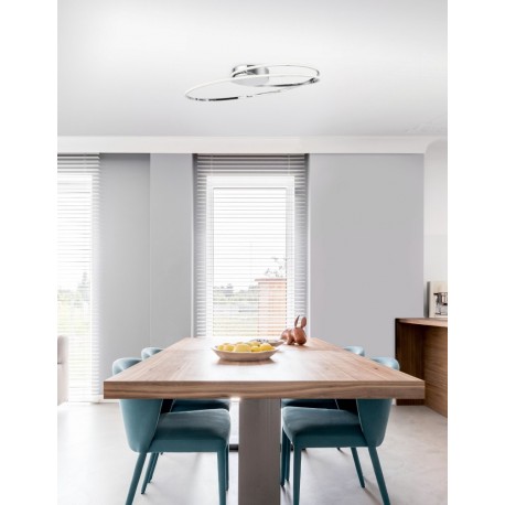 Chrome Aluminium & Acrylic LED 28 Watt 230 Volt 1950Lm 3000K IP20 L: 60 W: 35 H: 15 cm - PNL8101203 - NOVALUCE