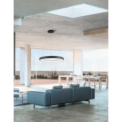 Triac Dimmable Sandy Black Aluminium & Acrylic LED 52 Watt 230 Volt 2685Lm 3000K IP20 D: 61 H1: 6 H2: 120 cm Adjustable Height 