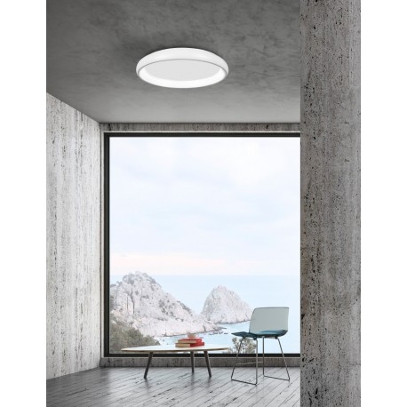 Triac Dimmable White Aluminium & Acrylic LED 50 Watt 230 Volt 2876Lm 3000K IP20 D: 61 H: 8.5 cm - PNL8105606 D - NOVALUCE