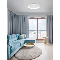 Triac Dimmable White Aluminium & Acrylic LED 96 Watt 230 Volt 6068Lm 3000K IP20 D: 81 H: 8.5 cm - PNL8105607 D - NOVALUCE