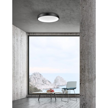 Triac Dimmable Sandy Black Aluminium & Acrylic LED 50 Watt 230 Volt 2876Lm 3000K IP20 D: 61 H: 8.5 cm - PNL8105611 - NOVALUCE