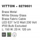 Brass Metal White Glossy Glass Brass Fabric Cable LED E27 1x12 Watt 230 Volt IP20 Bulb Excluded L: 150 W: 20 H: 120 cm Adjust