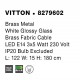 Brass Metal White Glossy Glass Brass Fabric Cable LED E14 3x5 Watt 230 Volt IP20 Bulb Excluded L: 122 W: 15 H: 180 cm Adjusta