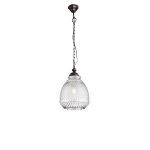Clear Glass Dark Brown Base & Chain LED E27 1x12 Watt 230 Volt IP20 Bulb Excluded D: 27 H1: 45 H2: 120 cm - PNL8381441 - NOVALUC 2