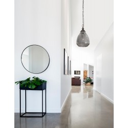 Gray Glass Dark Brown Base & Chain LED E27 1x12 Watt 230 Volt IP20 Bulb Excluded D: 27 H1: 45 H2: 120 cm - PNL8381442 - NOVALUCE