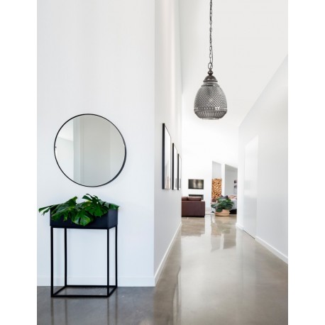 Gray Glass Dark Brown Base & Chain LED E27 1x12 Watt 230 Volt IP20 Bulb Excluded D: 27 H1: 45 H2: 120 cm - PNL8381442 - NOVALUCE