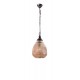 Amber Glass Dark Brown Base & Chain LED E27 1x12 Watt 230 Volt IP20 Bulb Excluded D: 27 H1: 45 H2: 120 cm - PNL8381443 - NOVALUC