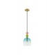 Sandy Gold Metal Glossy Light Green, Blue & Pink Glass LED E14 1x5 Watt 230 Volt IP20 Bulb Excluded D: 16 H1: 30.4 H2: 184.5 cm