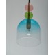 Sandy Gold Metal Glossy Light Green, Blue & Pink Glass LED E14 1x5 Watt 230 Volt IP20 Bulb Excluded D: 16 H1: 30.4 H2: 184.5 cm