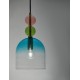 Sandy Gold Metal Glossy Light Green, Blue & Pink Glass LED E14 1x5 Watt 230 Volt IP20 Bulb Excluded D: 16 H1: 30.4 H2: 184.5 cm