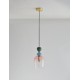 Sandy Gold Metal Glossy Dark Green, Blue Grey & Pink Glass LED E14 1x5 Watt 230 Volt IP20 Bulb Excluded D: 15.7 H1: 31.4 H2: 18