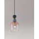 Sandy Gold Metal Glossy Dark Green, Blue Grey & Pink Glass LED E14 1x5 Watt 230 Volt IP20 Bulb Excluded D: 15.7 H1: 31.4 H2: 18