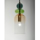 Sandy Gold Metal Glossy Light Green, Dark Green & Orange Glass LED E14 1x5 Watt 230 Volt IP20 Bulb Excluded D: 10.8 H1: 30 H2: 