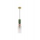 Sandy Gold Metal Glossy Dark Green, Pink & Light Grey Glass LED E14 1x5 Watt 230 Volt IP20 Bulb Excluded D: 10.8 H1: 43.9 H2: 1