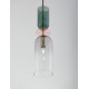 Sandy Gold Metal Glossy Dark Green, Pink & Light Grey Glass LED E14 1x5 Watt 230 Volt IP20 Bulb Excluded D: 10.8 H1: 43.9 H2: 1