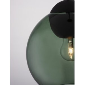 Matt Black Metal & Dark Green Glass LED E27 1x12 Watt 230 Volt IP20 Bulb Excluded D: 24 H1: 24.8 H2: 183.8 cm Adjustable height 