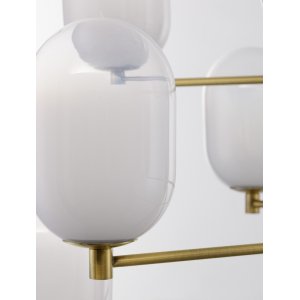 Brass Gold Metal Gradient White Glass LED G9 12x5 Watt 230 Volt IP20 Bulb Excluded Included Two parts Of Metal 25.2 cm Each Part