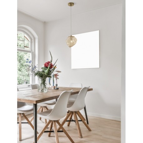 Brass Gold Metal & Amber Glass LED E14 1x5 Watt 230 Volt IP20 Bulb Excluded D: 18 H: 120 cm Adjustable height - PNL9009253 - NOV