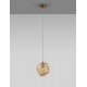 Brass Gold Metal & Amber Glass LED E14 1x5 Watt 230 Volt IP20 Bulb Excluded D: 18 H: 120 cm Adjustable height - PNL9009253 - NOV