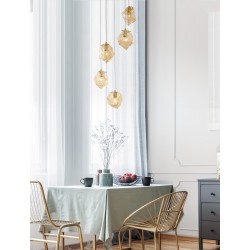 Brass Gold Metal & Amber Glass LED E14 5x5 Watt 230 Volt IP20 Bulb Excluded D: 48 H: 120 cm Adjustable height - PNL9009255 - NOV