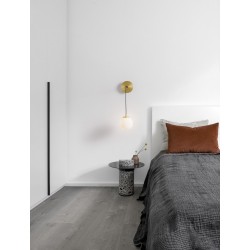 Gold & Matt Black Metal Glossy Opal Glass LED G9 1x5 Watt 230 Volt IP20 Bulb Excluded D: 13 W: 20 H: 40 cm Adjustable height - P