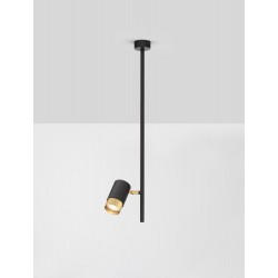 Black & Gold Aluminium LED GU10 1x10 Watt IP20 220-240 Volt Bulb Excluded D: 5.9 H: 62.2 cm - PNL9010216 - NOVALUCE