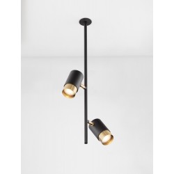 Black & Gold Aluminium LED GU10 2x10 Watt IP20 220-240 Volt Bulb Excluded D: 8 H: 64.6 cm - PNL9010218 - NOVALUCE