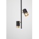 Black & Gold Aluminium LED GU10 2x10 Watt IP20 220-240 Volt Bulb Excluded D: 8 H: 64.6 cm - PNL9010218 - NOVALUCE