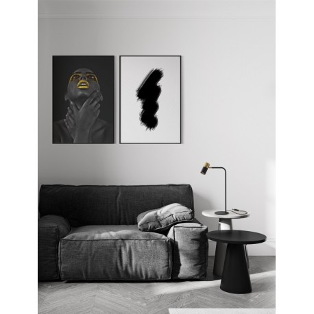 Sandy Black & Gold Aluminium LED GU10 1x10 Watt 220-240 Volt IP20 Bulb Excluded Cable Length: 165 cm D: 16 H: 55 cm - PNL9010225