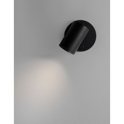 Sandy Black Aluminium Switch On/Off LED GU10 1x10 Watt IP20 220-240 Volt Bulb Excluded D: 5.7 H1: 9 H2: 10.5 cm - PNL9011922 - N