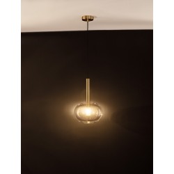 Sandy Gold Metal & Clear Glass LED G9 1x5 Watt 230 Volt IP20 Bulb Excluded D: 24 H: 191 cm Adjustable Height - PNL9028829 - NO