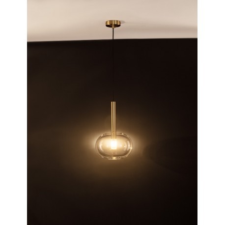 Sandy Gold Metal & Clear Glass LED G9 1x5 Watt 230 Volt IP20 Bulb Excluded D: 24 H: 191 cm Adjustable Height - PNL9028829 - NO
