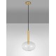 Sandy Gold Metal & Clear Glass LED G9 1x5 Watt 230 Volt IP20 Bulb Excluded D: 24 H: 191 cm Adjustable Height - PNL9028829 - NO